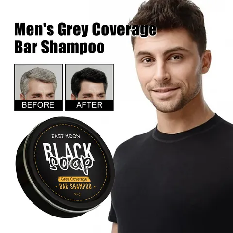 East Moon Mannen Grey Coverage Shampoo Bar Voor Haardonkering Natuurlijke Ingrediënten Voedende Reiniging Haarverzorging Zeep