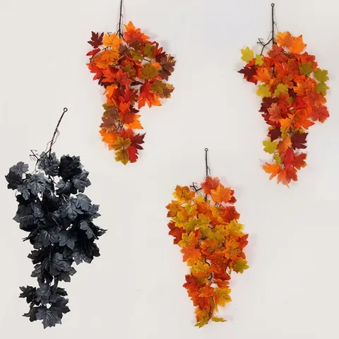 Künstliche Ahornblatt Girlande Herbst Wandbehang Ranke Halloween Ernte Dankfest Dekoration Falsche Seidenpflanze Für Haus Party
