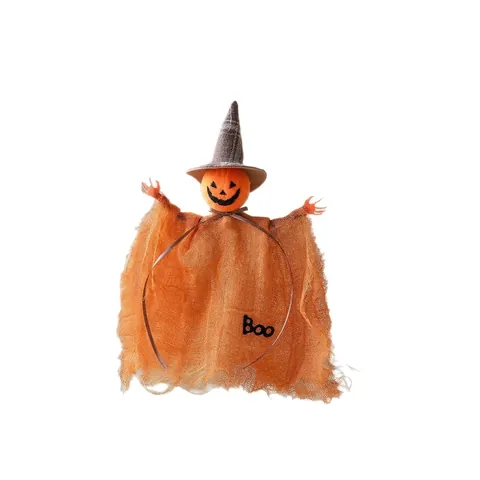 Halloween Hanging Decoration Mesh Gauze Pumpkin Ghost Witch Doll Haunted House Party Props Horror Ornament For Indoor Decor