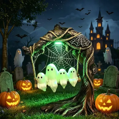 Leuchtet Im Dunkeln Halloween Hexe Statue Harz Gruselige Geist Figur Spooky Hexe Garten Ornament Gothic Skulptur Feiertag Haus Deko