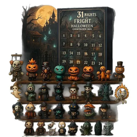 31 Nights of Fright Halloween Countdown Blind Box Horror Figuren Adventskalender Kürbis Geist Skelett Spielzeug Für Party Deko