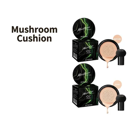 CC Cream Cushion con Cabeza de Hongo Base de Maquillaje Hidratante Corrector Iluminador Base de Maquillaje de Larga Duración Natural
