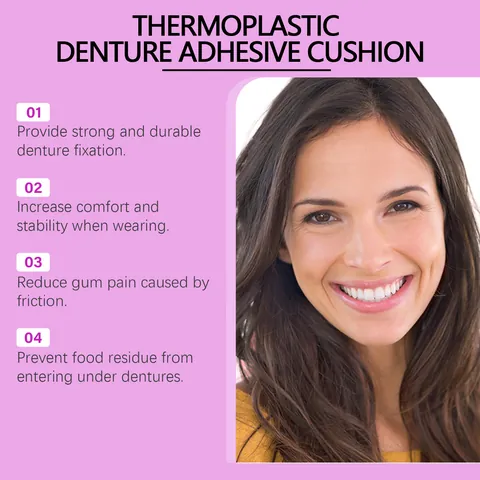 Oralhoe Thermoplastic Denture Adhesive Cushion Zinc Free Long Lasting Fixation For Comfortable Wear Adults Oral Care