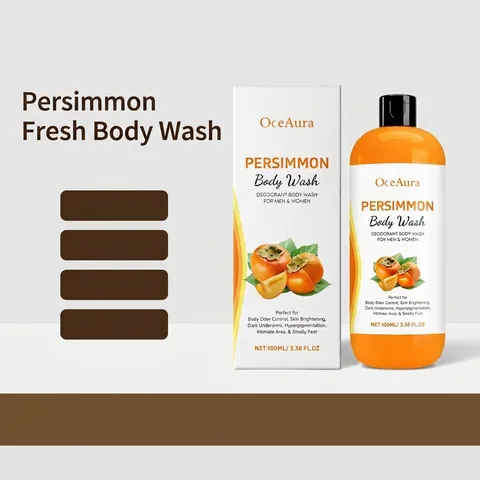 Oceaura Persimmon Body Wash Deodorant Skin Brightening Gentle Cleansing Moisturizing Refreshing Shower Gel Body Care