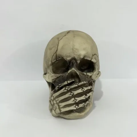 Halloween Totenkopf Harz Statue Nichts Hören Sehen Sagen Skelettkopf Gotische Tischdeko Handwerk Halloween Party Deko