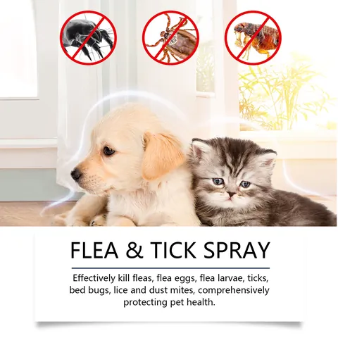 Pet Repellent Spray For Dogs And Cats Flea And Tick Prevention Gentle Cleaning Treatment Peppermint Clove Oil Skin Care