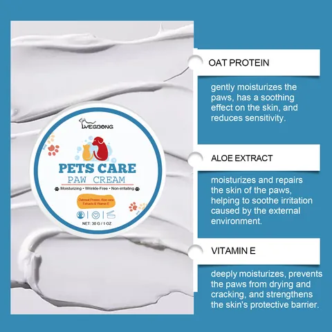Yegbong Haustier Pfotenpflegecreme Für Hunde Und Katzen Feuchtigkeitsspendender Pfotenbalsam Mit Haferprotein Aloe Vera