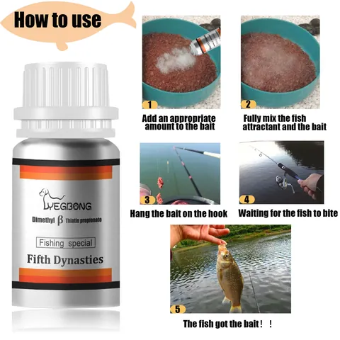 Attractif à Haute Concentration pour Poissons DMPT Additif d'Appât de Pêche pour Carpe Carassin Carpe Amour Eau Douce Mer