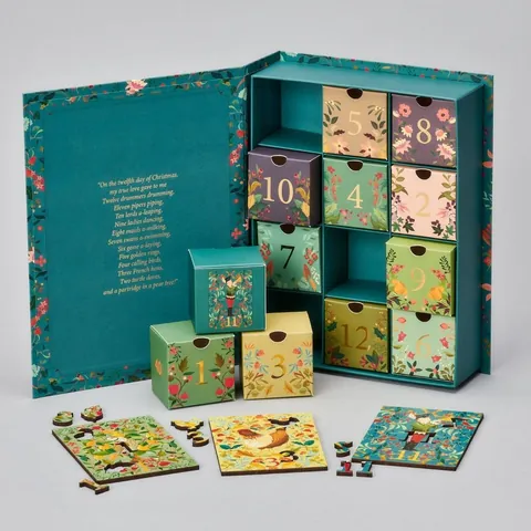 Vintage Blumen 12 Tage Weihnachtsadventskalender Geschenkbox Für Erwachsene Kinder Zwölf Tage Weihnachten Countdown Überraschungsbox