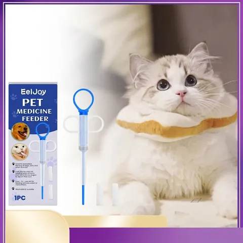EelJoy Pet Medicine Feeder Set For Dogs And Cats Leak Proof Silicone Tip Syringe Style Liquid Tablet Medication Dispenser
