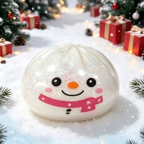 Giocattolo Squishy Serie Natalizia Antistress Luccicante a Ritorno Lento Spremi Giocattolo Babbo Natale Renna Pupazzo di Neve TPR Regalo