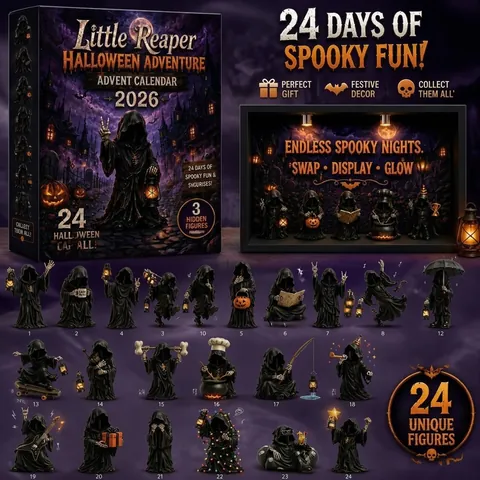 Halloween Advent Calendar 2026 Little Reaper Ghost Witch Acrylic Figures Blind Box Countdown Calendar Set For Party Home Decor