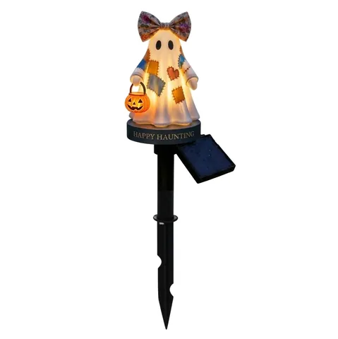 Vintage Halloween Ghost Solar Light LED Outdoor Retro Pumpkin Lantern Garden Stake Haunted House Atmosphere Decor Ornament