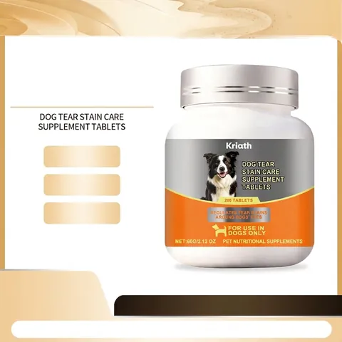 Kriath Dog Tear Stain Remover Supplement Tablets For Dogs Professional Pet Eye Cleaning Eye Health Care Supplement