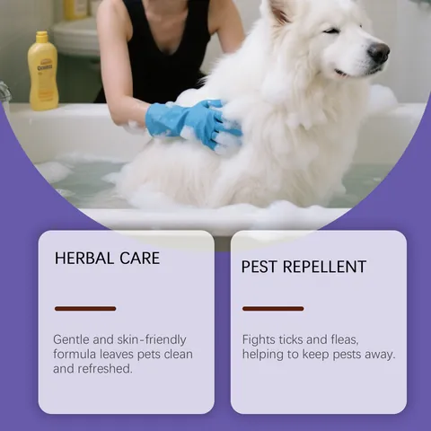 Champú para Mascotas EelJoy Fórmula Suave Perro Gato Limpieza Deodorización Cuidado del Pelo Hierbas Nutritivo Brillo Lavado de Pelo Botella con Bomba