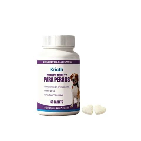 Kriath Dog Joint Support Supplement Heart Shaped Chewable Tablets Glucosamine Chondroitin MSM Formula For Canine Vitality Boost