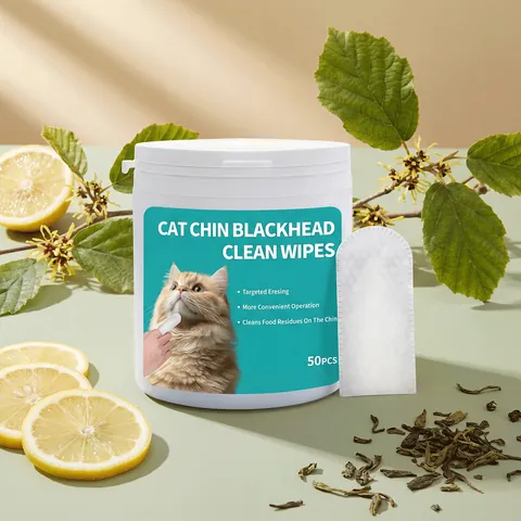 Non-woven Fabric Cat Chin Blackhead Cleaning Wipes Gentle Finger Sleeve Pet Skin Care Wipes Green Tea Scented Grooming Supplies