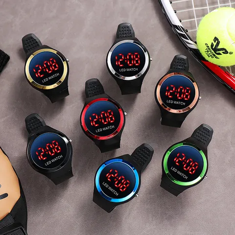 Kids LED Digital Watch Waterproof Sport Electronic Watch with Silicone Strap Glass Mirror for Boys Girls Student School Gift