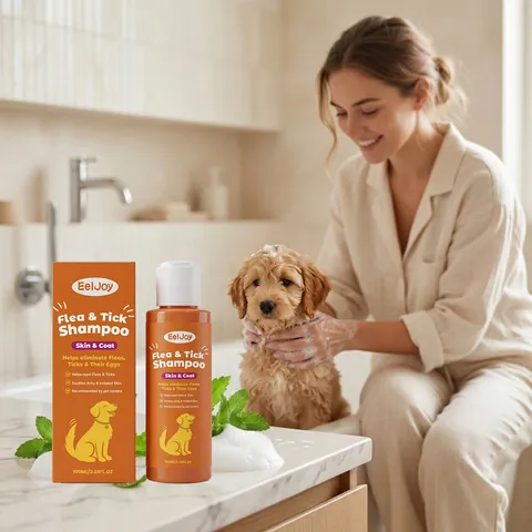 Champú Antipulgas Y Garrapatas EELJOY Para Perros Y Gatos Limpieza Suave Desodorizante Cuidado De La Piel Y El Pelaje Champú Calmante