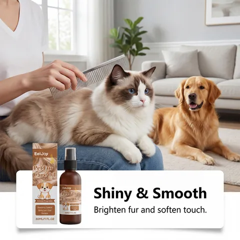 Eeljoy Spray Huile De Soin Pour Pelage D'animaux Pour Chiens Et Chats Contrôle De La Perte De Poils Pelage Brillant Et Doux