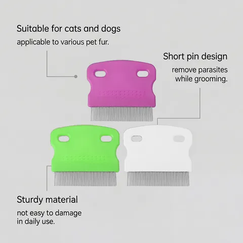 Stainless Steel Fine Tooth Pet Flea Comb For Dogs Cats Grooming Hair Removal Brush Portable Cleaning Tool