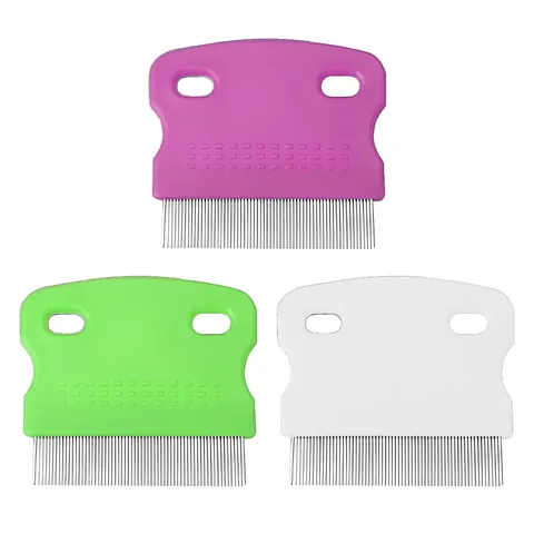 Stainless Steel Fine Tooth Pet Flea Comb For Dogs Cats Grooming Hair Removal Brush Portable Cleaning Tool