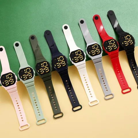 Fashion LED Digital Sport Watch Square Large Screen Waterproof Silicone Wristband Electronic Wristwatch For Student Men Women