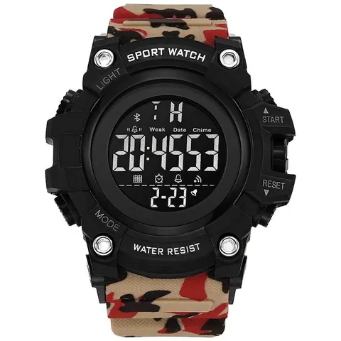 Herren Multifunktions Digital Sportuhr Outdoor Bergsteigen Leuchtende Elektronische Uhr mit PU-Armband LED Alarm Chronograph