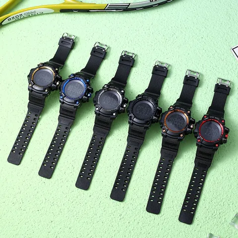 Outdoor Sport Digital Watch Waterproof Luminous LED Screen Alarm Chronograph TPU Strap Large Dial Watch For Students Men Women