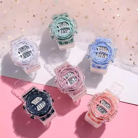 Transparentes Armband Digitale Sportuhr Für Studenten Ins Stil Einhorn Wasserdichte Elektronische Uhr Für Kinder Armbanduhr