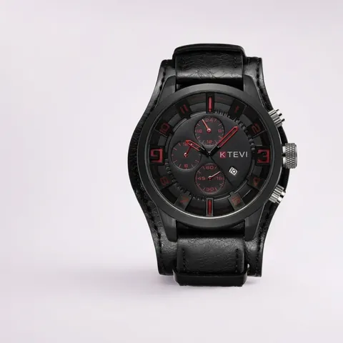 Reloj de Cuarzo para Hombre Esfera Grande Deportivo al Aire Libre Moda Tendencia Correa de Cuero Impermeabile para Hombre