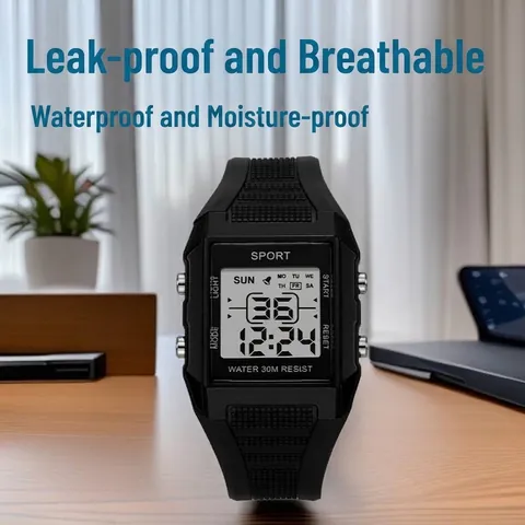 Digital Sport Watch For Teenagers Minimalist Waterproof LED Backlight Alarm Chronograph Plastic Resin Wristwatch For Boys Girls