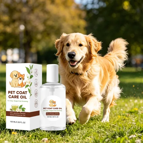Huile de Soin Pelage Jasmin Huiles Essentielles Végétales Spray Démêlant pour Chiens Chats Brillance des Poils Lissage Protection UV