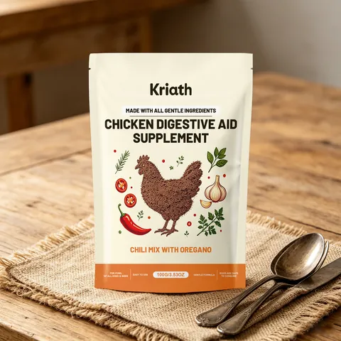 Kriath Chicken Digestive Aid Supplement Natural Chili Oregano Poultry Feed Additive For Gut Health And Nutrient Absorption