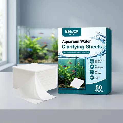 EELJOY Aquarium Wasserklärungsblätter Fischaquarium Wasserreinigung Geruchsentfernung Wabenform Mechanische Filtration Reinigungsblätter