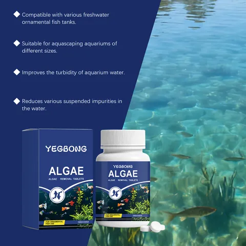 YEGBONG Zierfisch Algenentferner Tabletten Auf Salzbasis Aquarium Wasserqualitätspflege Reinigung Moos Tabletten Für Goldfischglas