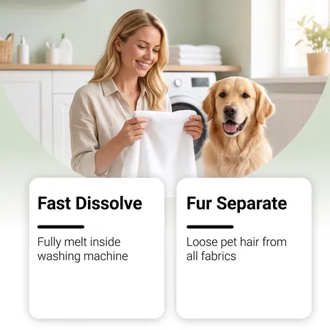 Pet Hair Dissolver Effervescent Tablets For Washing Machine Laundry Cleaner Hair Removal Odor Eliminator For Clothes Bedding Fabrics