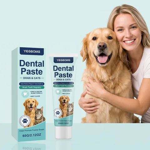 YEGBONG Dentifricio per Animali Cani e Gatti Gusto Menta Pulizia Orale Cura Rimuove il Tartaro e Alito Fresco 60g