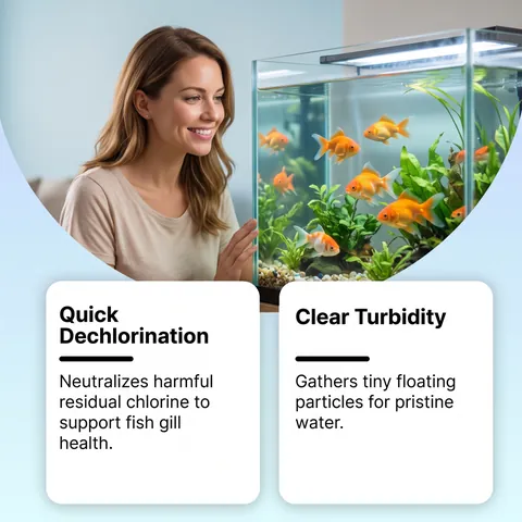 YEGBONG Aquarium Wasseraufbereiter Fischbecken Reinigungsmittel Wasserklärer Entchlorer Sichere Formel Fischpflege Zubehör