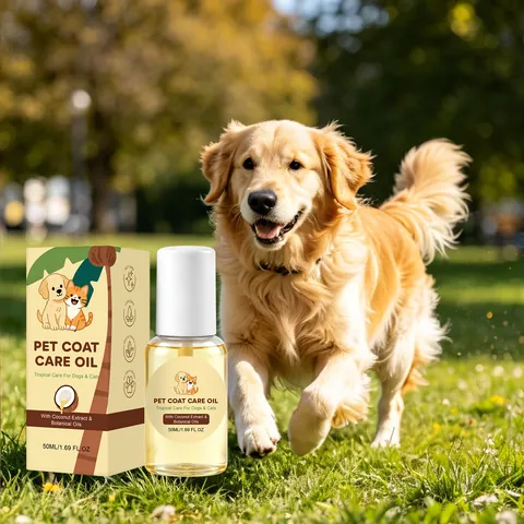 Huile de Soin pour Pelage d'Animaux avec Extrait de Coco Essence de Jojoba Brillance Démêlant Chats Chiens Accessoires