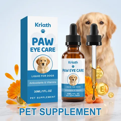 Kriath Pet Dog Eye Care Liquid For Gentle Mild Daily Eye Cleaning And Vision Support Essential Pet Grooming Supplement
