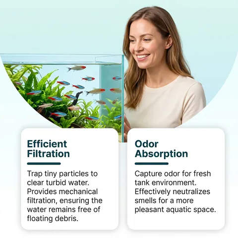 EELJOY Aquarium Wasserklärungsblätter Fischaquarium Wasserreinigung Geruchsentfernung Wabenform Mechanische Filtration Reinigungsblätter