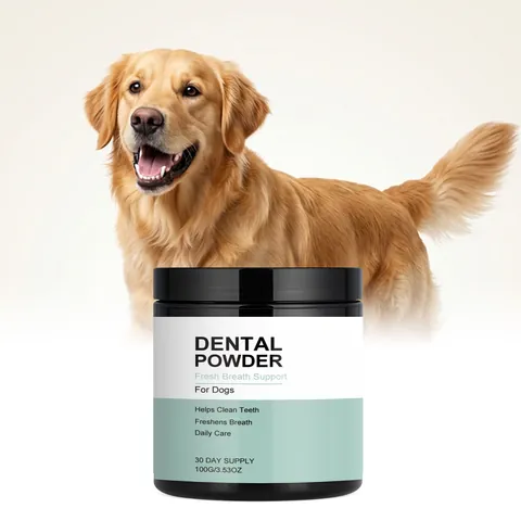 Dog Dental Powder Breath Freshener Plaque Tartar Removal Oral Care Health Supplement for Dogs Daily Dental Cleaning Powder