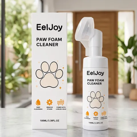 EelJoy Espuma Limpiadora de Patas de Perro Con Cabezal de Cepillo de Masaje de Silicona Limpieza Suave Solución Desodorante para Cuidado de Patas Sin Enjuague