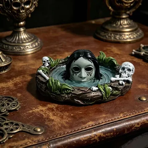 Halloween Harz Totenkopf Mikrolandschaft Ornament Gotik Horror Schwimmender Kopf Schreibtisch Dekoration Handwerk Für Party