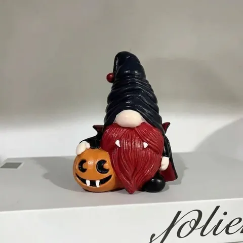 Halloween Gnome Pumpkin Figurine Resin Frankenstein Vampire Bride Dwarf Desktop Decoration Seasonal Party Home Decor Ornament