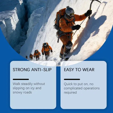 HozoneX Winter Ice Crampons Anti-slip 10 Teeth Steel Spikes Shoe Grips For Snow Ice Climbing Hiking Walking Traction Cleats