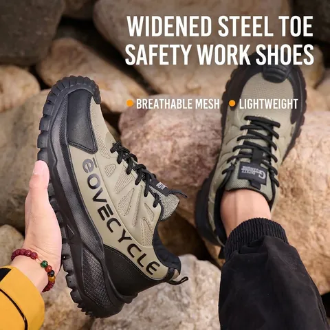 Zapatos de Seguridad para Hombre Punta de Acero Anti-Aplastamiento Ligeros Transpirables Malla Zapatillas de Trabajo