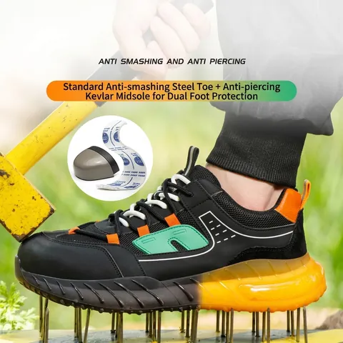 Leichte Sicherheitsschuhe Für Herren Damen Stahlkappe Arbeitsschuhe Anti-Smashing Anti-Piercing Atmungsaktive Mesh Industrielle Schutzschuhe