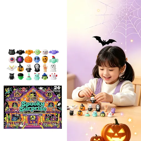Halloween Adventskalender Countdown Blind Box Spooky Surprise Mochi Squishy Spielzeug Für Kinder Halloween Party Deko Geschenk